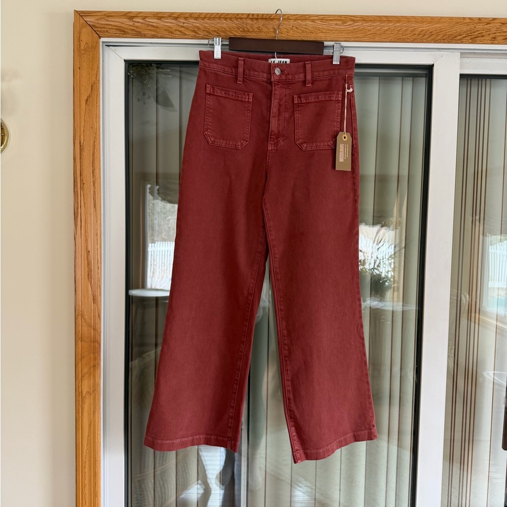 NWT Le Jean Sandwashed Spice Virginia Wideleg Ankle Jean
